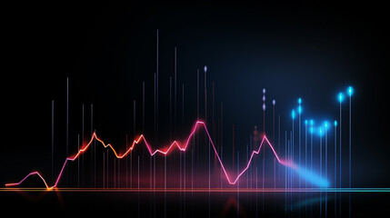 Business graphs in neon lights abstract tecnology