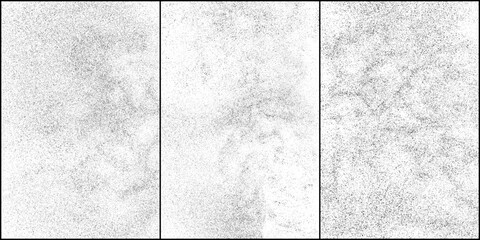 Black texture on white. Worn effect backdrop. Old paper overlay. Grunge background. Abstract pattern. Set vector illustration, eps 10.	
