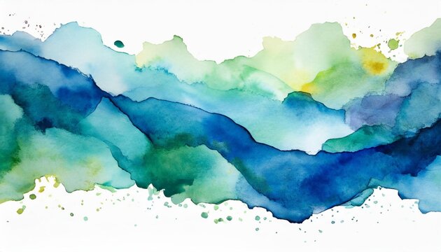 watercolor border isolated on white artistic background
