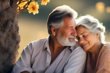 portrait of happy Old Couple