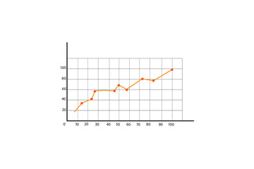 Business research graph chart isolated with white background 