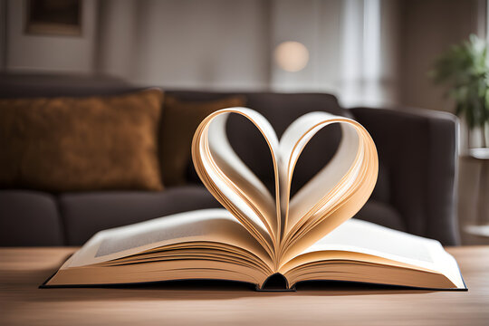 book pages in heart shape