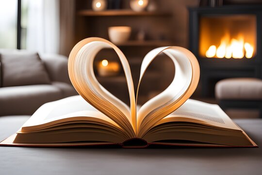 book pages in heart shape