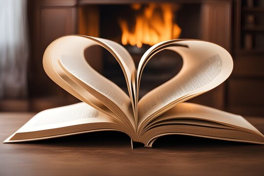 book pages in heart shape