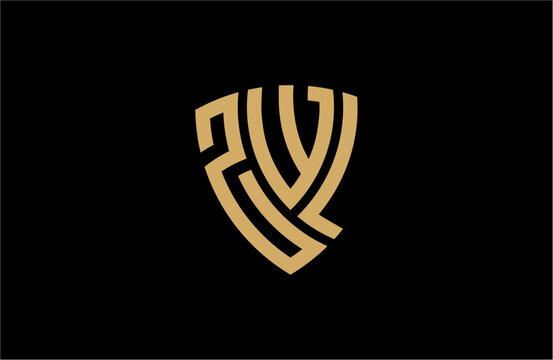 ZWL creative letter shield logo design vector icon illustration