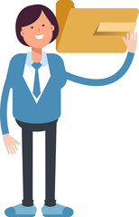 Businesswoman Character Holding Folder
