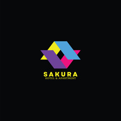 Sakura abstract logo design
