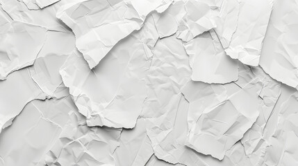 Crumpled and Torn White Watercolor Paper Background
