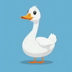 illustration with cute and funny goose. Trendy typography sticker with text and bird.