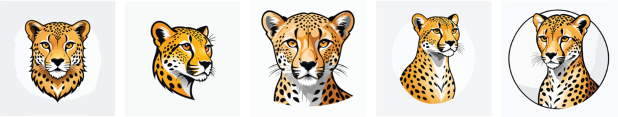 Obraz premium cheetah logo vector icons