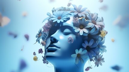 Concept of mental health. illustration of head