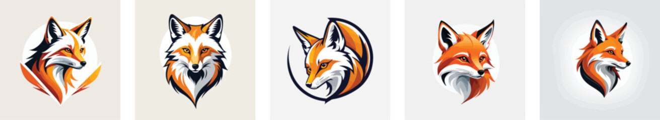 Obraz premium fox logo vector icons