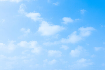 Beautiful Summer Day with Bright Blue Sky and Fluffy White Clouds in a Clear Atmosphere