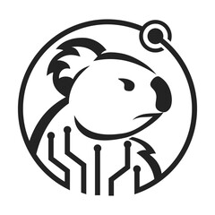 Koala logo template Isolated. Brand Identity. Icon Vector graphic