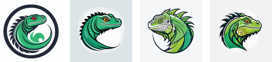 Obraz premium Reptiles logo vector icons