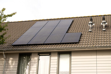 Solar Panels Installed on House Roof