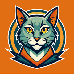 Cat Head Logo vector design - Cat sport team logo