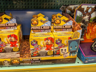 Obraz premium France, March 2 2024: Minecraft Toys Display in Store.