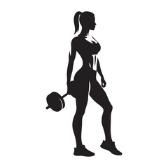 Fitness Femme: Vector Gym Lady Silhouette - Embracing Strength and Confidence in Exercise and Health. Gym lady Vector, Gym Lady Illustration.