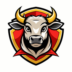 Cow Head Logo vector design - Cow sport team logo