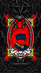 gracefulness evil lady illustration for you printing project