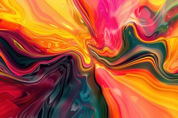 Fototapeta premium Colorful Energy Swirls in Abstract Space Vibrant, swirling patterns of light and color create a mesmerizing abstract background, blending green, purple, and blue hues in a dynamic, energetic display