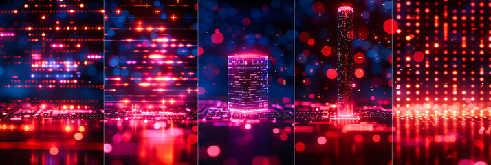 Urban Nightscape: Colorful Bokeh and City Lights, Capturing the Essence of Night in the City