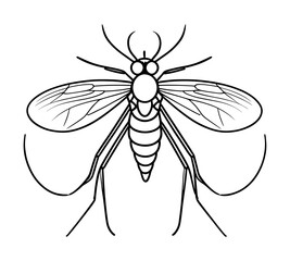 Mosquito seen from above, black vector design against white background 