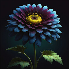 Chrysanthemum flower on black background
