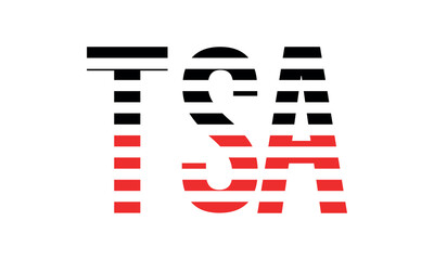 TSA three initial letter iconic line negative space minimal logo design vector template. monogram, abstract, wordmark, business, typography, minimalist, brand, company, flat, modern, unique, simple