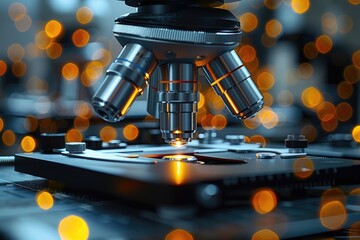 experiments and practical work with a microscope in the laboratory professional photography