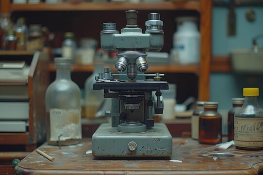 experiments and practical work with a microscope in the laboratory professional photography