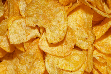 Salty potato chips, unhealthy food