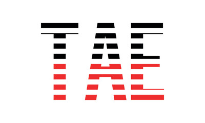TAE three initial letter iconic line negative space minimal logo design vector template. monogram, abstract, wordmark, business, typography, minimalist, brand, company, flat, modern, unique, simple
