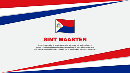 Sint Maarten Flag Abstract Background Design Template. Sint Maarten Independence Day Banner Cartoon Vector Illustration. Sint Maarten Design