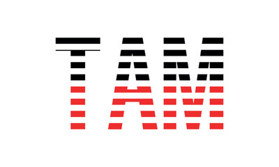 TAM three initial letter iconic line negative space minimal logo design vector template. monogram, abstract, wordmark, business, typography, minimalist, brand, company, flat, modern, unique, simple