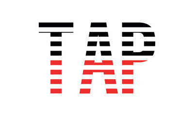 TAP three initial letter iconic line negative space minimal logo design vector template. monogram, abstract, wordmark, business, typography, minimalist, brand, company, flat, modern, unique, simple