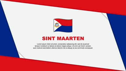 Sint Maarten Flag Abstract Background Design Template. Sint Maarten Independence Day Banner Cartoon Vector Illustration. Sint Maarten Independence Day