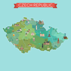 Map of Czech Republic - 749980423