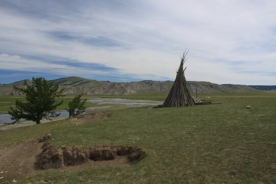 Ovoo on the steppe