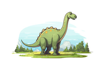 Brachiosaurus cartoon dinosaur. Vector illustration design.