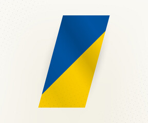 Abstract modern vertical flag of Ukraine on beige background with dots.