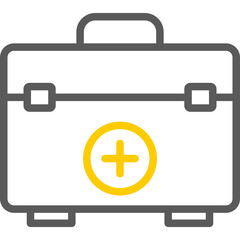First Aid Kit  Vector Line Two Color Icons