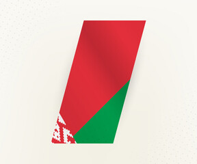 Abstract modern vertical flag of Belarus on beige background with dots.