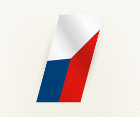 Abstract modern vertical flag of Czech Republic on beige background with dots.