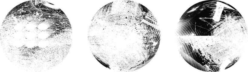 Sprayed black circle set.Graffiti art design . Noise dispersion circle . Spray effect .Grunge texture . Distressed element .vector