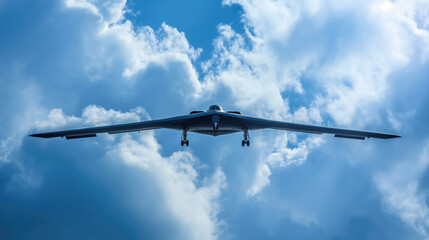 Stealth bomber in the sky, modern military technology.