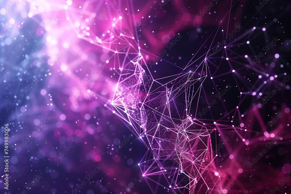 Poster radiant polygonal space wave white dark purple technology background beautiful futuristic low poly w