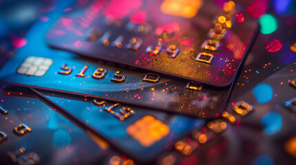 Shopping essentials: A collection of credit cards showcasing the diversity of options for online and in-store shopping