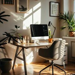 interior with laptop and modern room